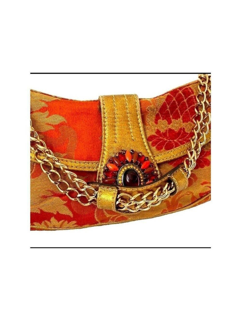 Etro Milano Multi Color Enamelled Jewelled East West Baguette Handbag -Vintage - Picture 8 of 11